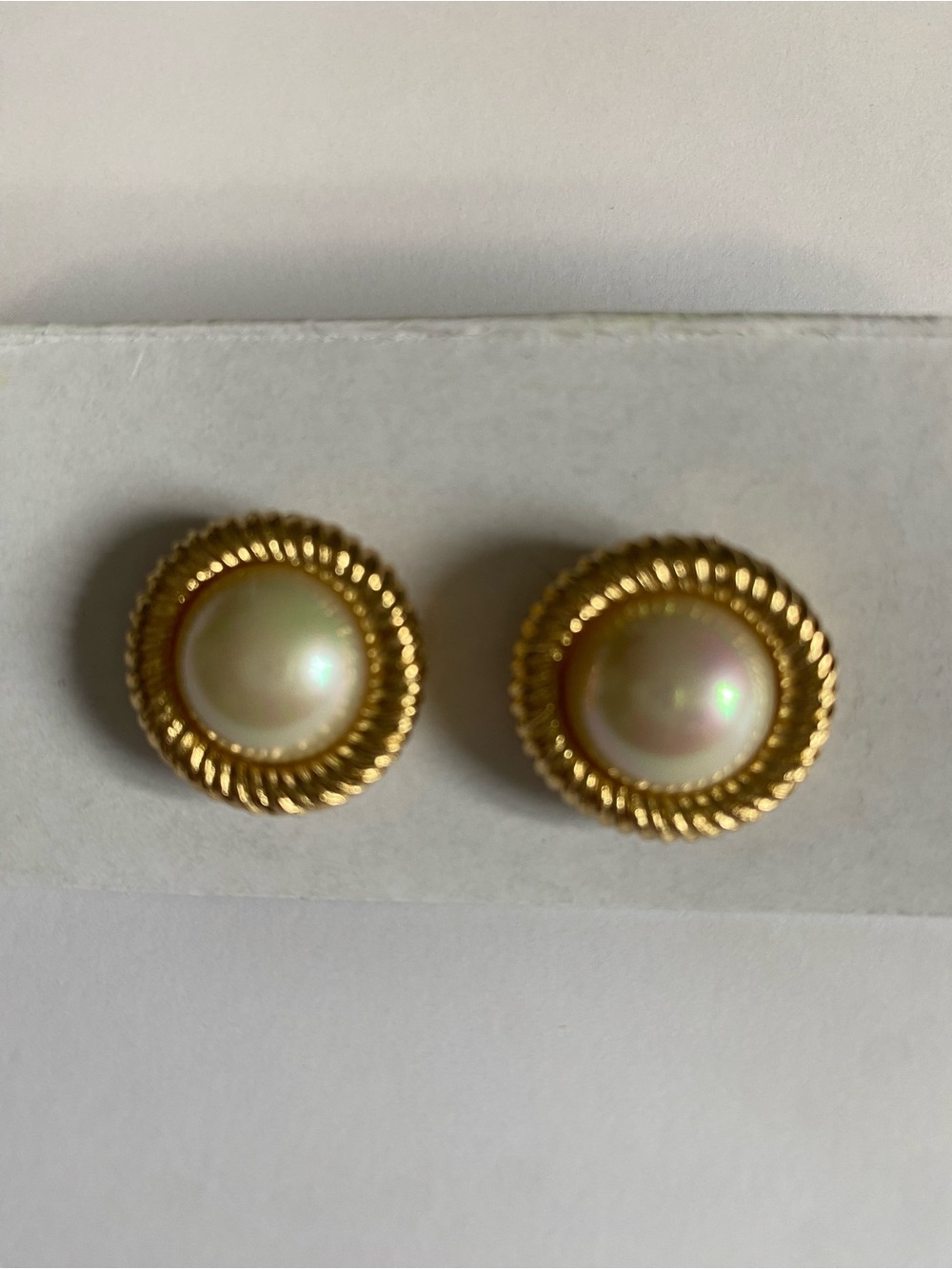 Vintage Christian Dior Faux Mabe’ Pearl Rope Twist Earrings Signed